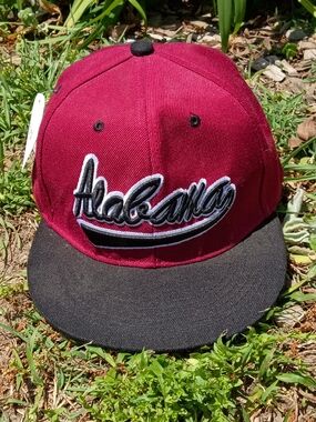 Alabama Logo Snapback Hat in Burgundy and Black